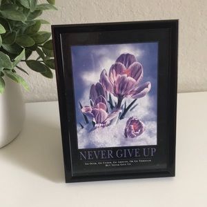 Never Give Up, desk print, poster, floral